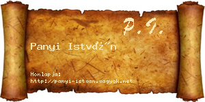 Panyi István névjegykártya